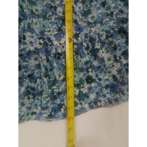 Oak Trellis Womens 3X Blue Floral Long Sleeve V-Neck Tunic Top New - Picture 13 of 16